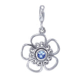 Blooming Flower Silver Pendant with Gems TPD3687 - Jewelry