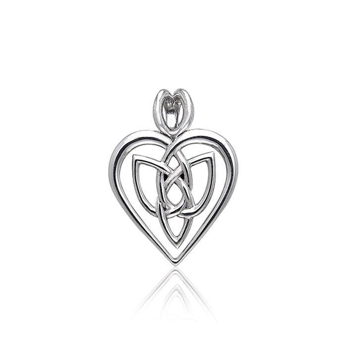 Celtic Knotwork Silver Heart Pendant TPD374 - Jewelry