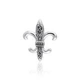 Celtic Knots Fleur De Lis Silver Pendant TPD381 - Jewelry