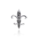 Celtic Knots Fleur De Lis Sterling Silver Pendant TPD381