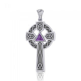 Celtic Knot AA Recovery Cross Sterling Silver Pendant TPD385