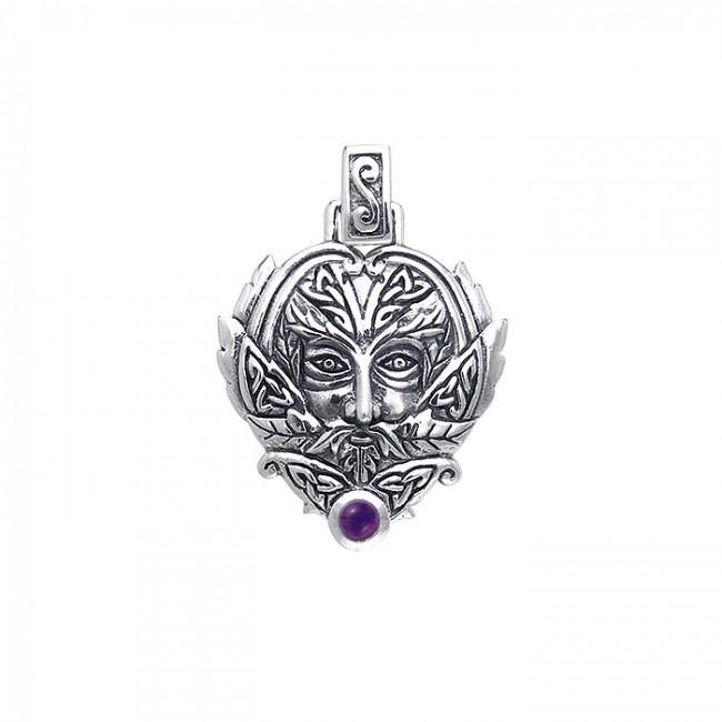 Green Man Silver Pendant TPD391 - Jewelry