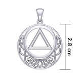Celtic AA Recovery Silver Pendant TPD3936 - Jewelry
