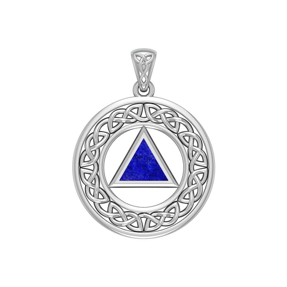 AA Recovery with Celtic Boarder Silver Pendant TPD3938 - Jewelry