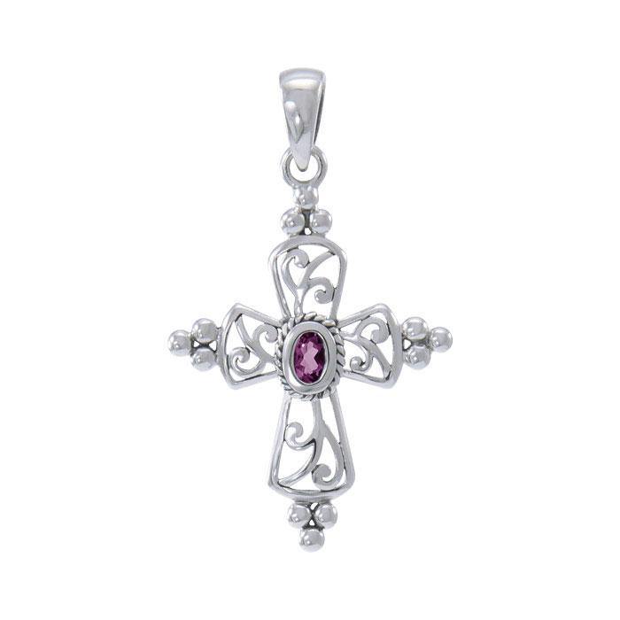 Victorian Cross Gemstone Pendant TPD3956 - Jewelry