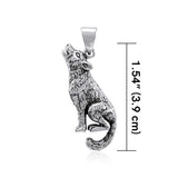 Howling Wolf Silver Pendant TPD4140 - Jewelry