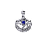Eye of Horus with Celtic Knot Crescent Moon Silver Pendant TPD4275 - Jewelry