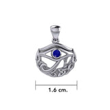 Eye of Horus with Celtic Knot Crescent Moon Silver Pendant TPD4275 - Jewelry