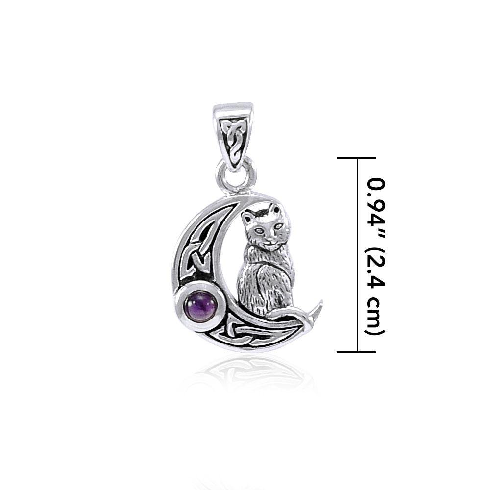Celtic Moon Cat Pendant TPD4289 - Jewelry