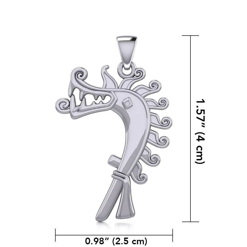 Viking Age Dragon of Birka Silver Pendant TPD4390 - Jewelry
