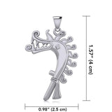 Viking Age Dragon of Birka Silver Pendant TPD4390 - Jewelry