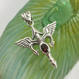 Viking Rune Tyr God Silver Pendant with Gemstone TPD4392 - Jewelry