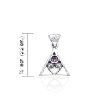 AA Heart in Recovery Silver Pendant With Gem TPD442 - Jewelry