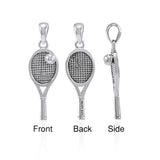 Tennis Racket with Tennis Ball Silver Pendant TPD4473 - Jewelry