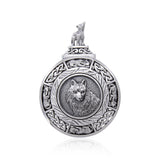 Celtic Wolf Medallion Pendant TPD4629