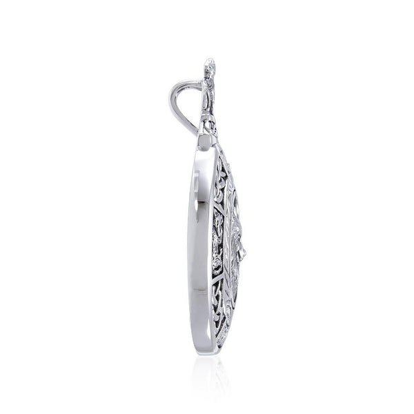 Celtic Wolf Medallion Pendant TPD4629