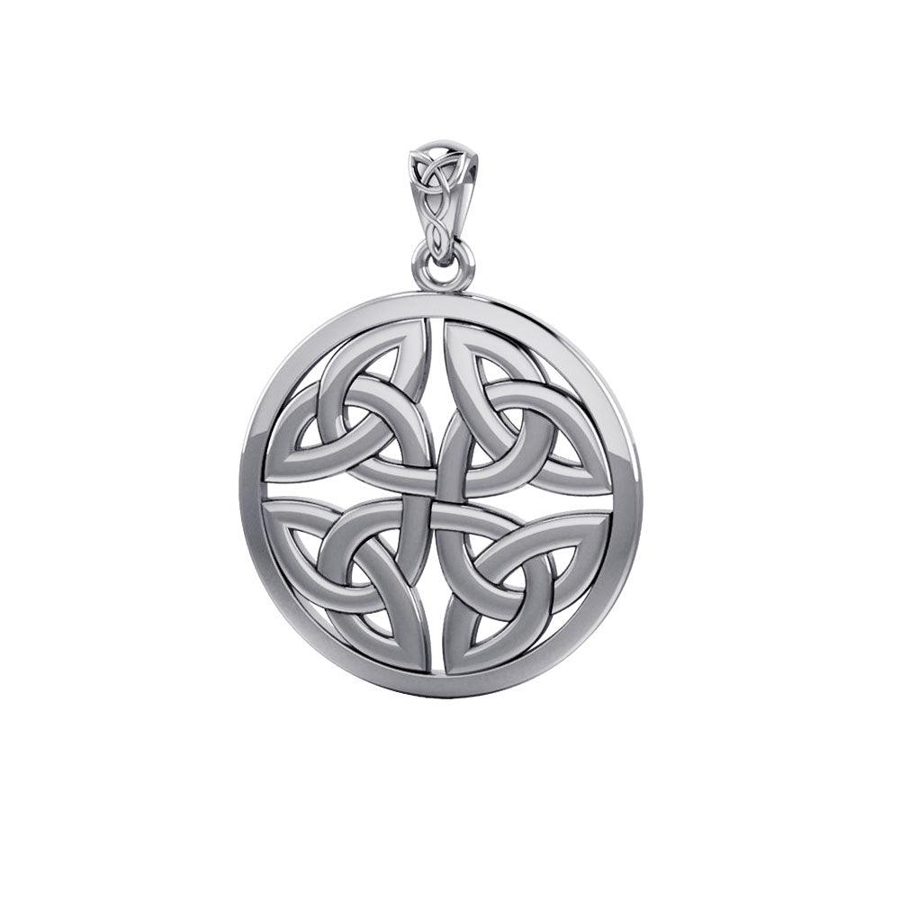 Celtic Trinity Quaternary Knot Silver Pendant TPD4637 - Jewelry