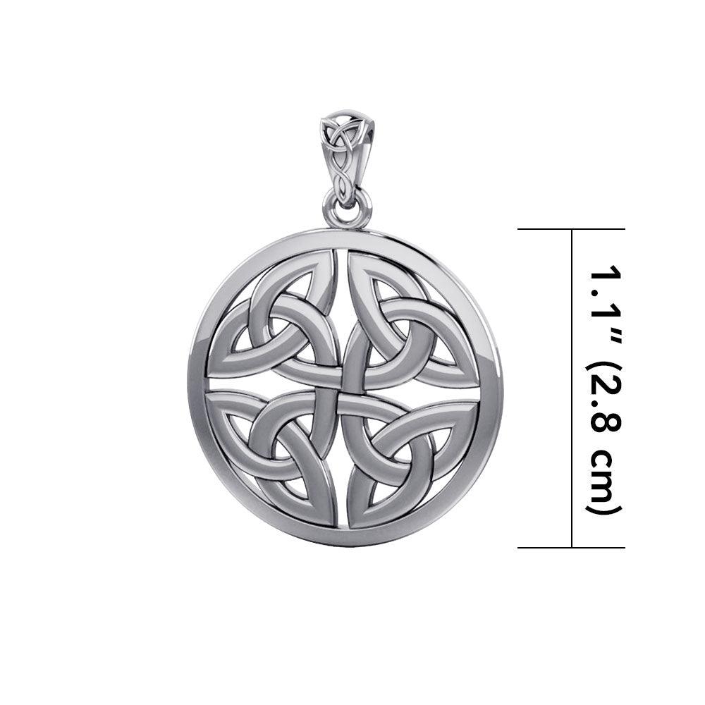 Celtic Trinity Quaternary Knot Silver Pendant TPD4637 - Jewelry