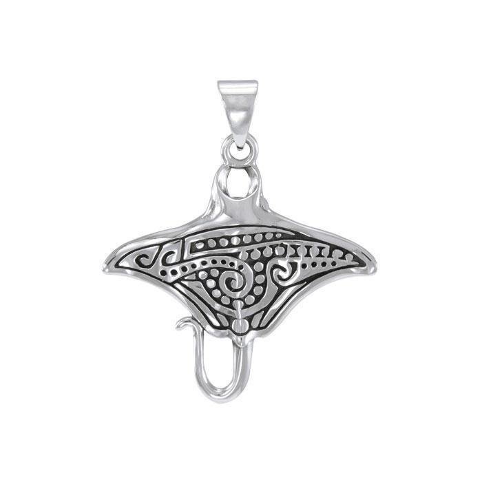 Manta Ray Aboriginal Sterling Silver Pendant TPD4878 - Jewelry