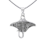 Manta Ray Aboriginal Sterling Silver Pendant TPD4878 - Jewelry