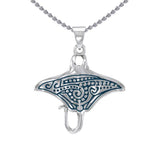 Manta Ray Aboriginal Sterling Silver Pendant TPD4878 - Jewelry