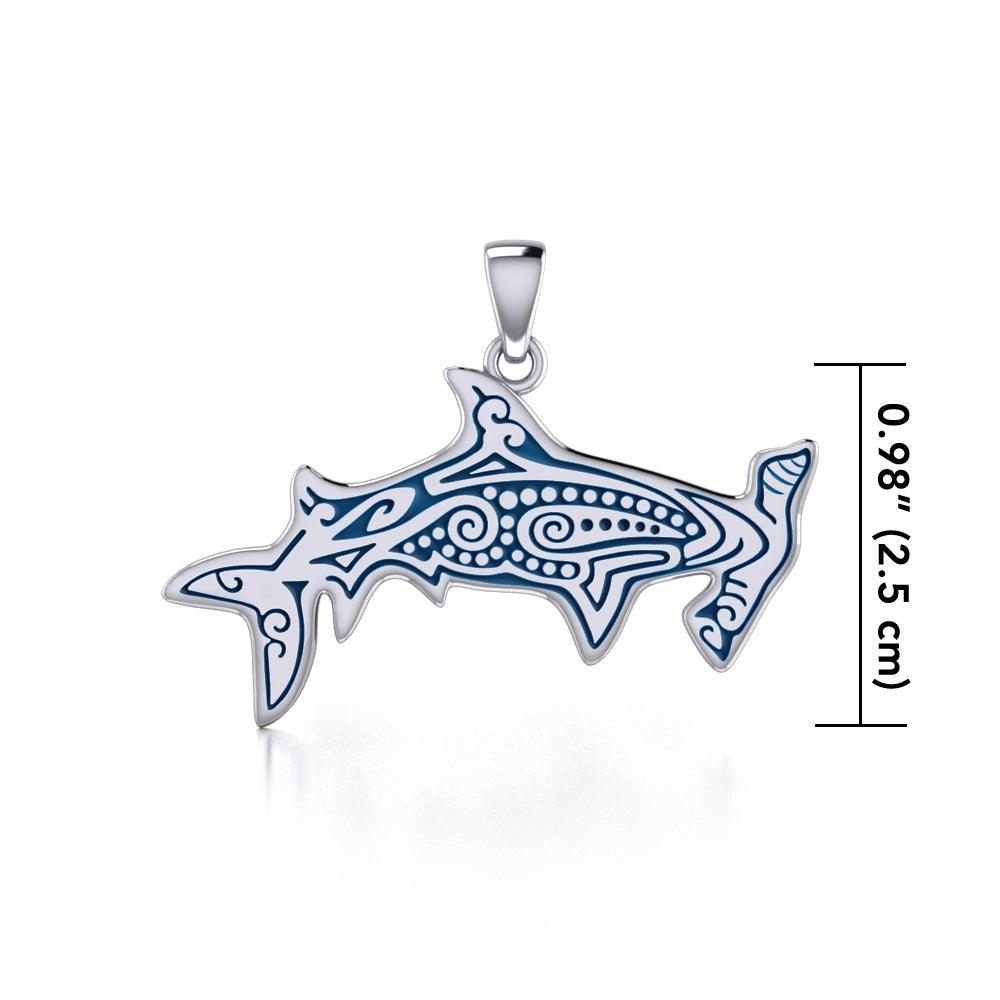 Aboriginal Hammerhead Shark Sterling Silver Pendant TPD4908 - Jewelry