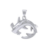 A new world with the sea friends ~ Sterling Silver Jewelry Hammerhead Shark Pendant TPD4920 - Jewelry
