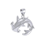 A new world with the sea friends ~ Sterling Silver Jewelry Hammerhead Shark Pendant TPD4920