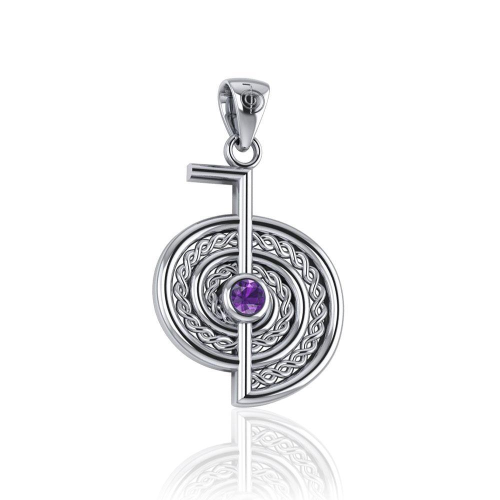 The Reiki Cho Ku Rei Sterling Silver Pendant with Gemstone TPD4923 - Jewelry