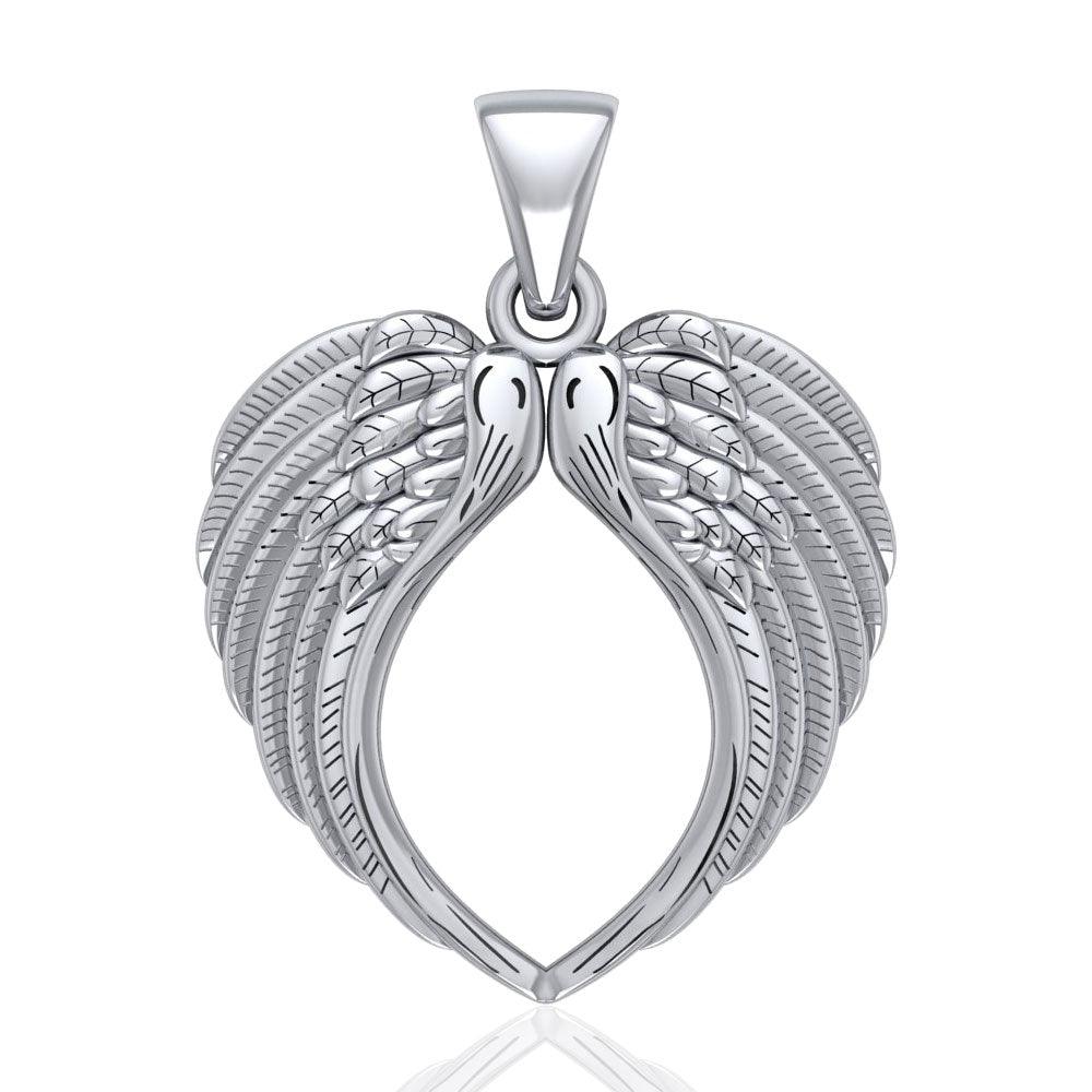 Feel the Tranquil Angel Wings ~ Sterling Silver Jewelry Large Pendant TPD5014 - Jewelry