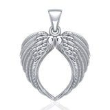 Feel the Tranquil Angel Wings ~ Sterling Silver Jewelry Large Pendant TPD5014