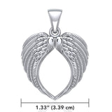 Feel the Tranquil Angel Wings ~ Sterling Silver Jewelry Large Pendant TPD5014 - Jewelry