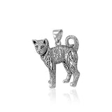 Celtic Cat Sterling Silver Pendant TPD5018