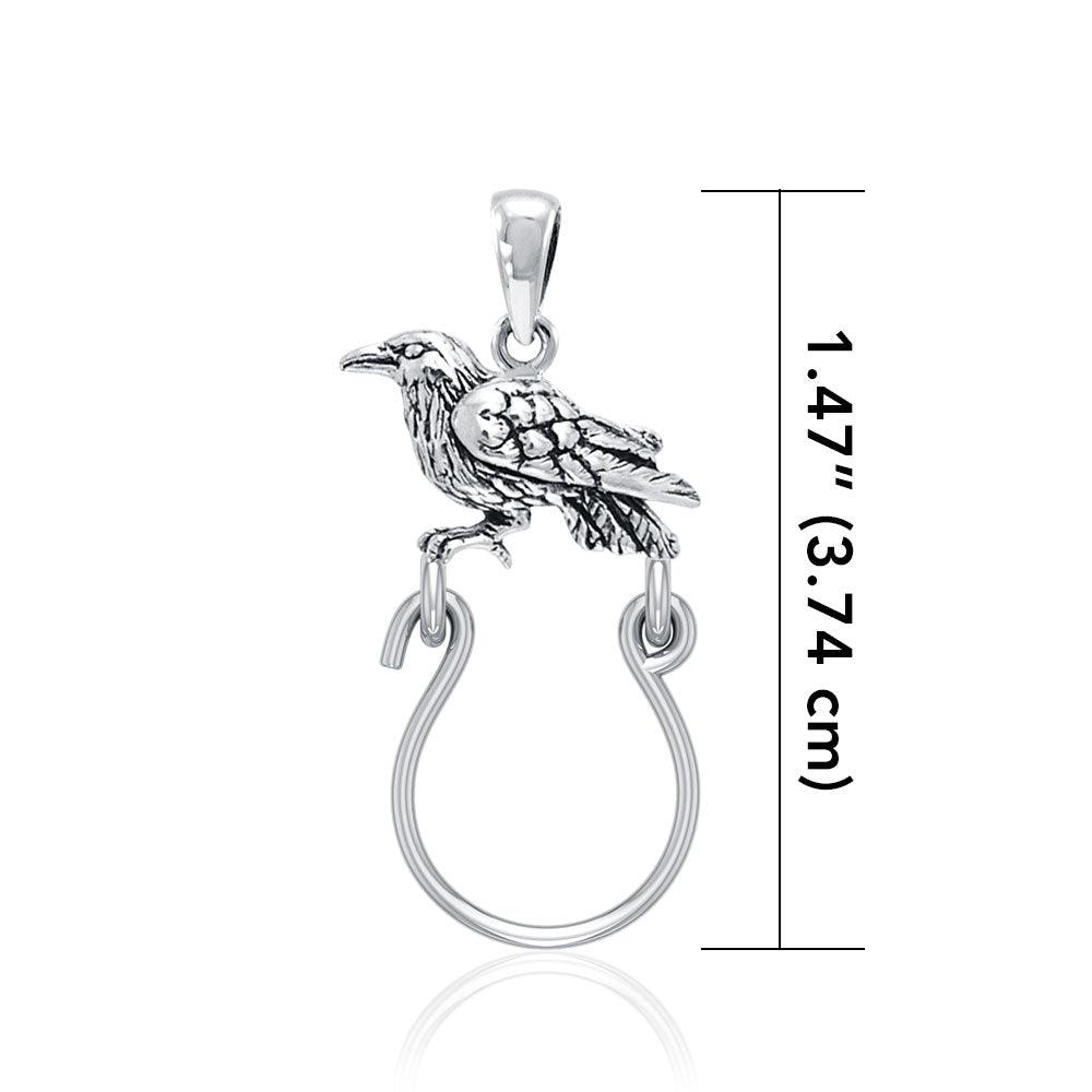 Mythical Raven Silver Charm Holder Pendant TPD5081 - Jewelry