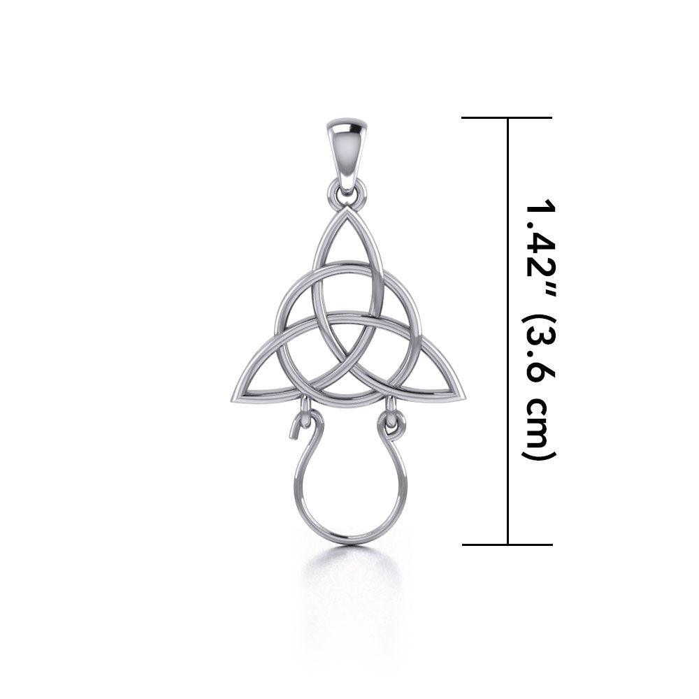 Triquetra Silver Charm Holder Pendant TPD5087 - Jewelry