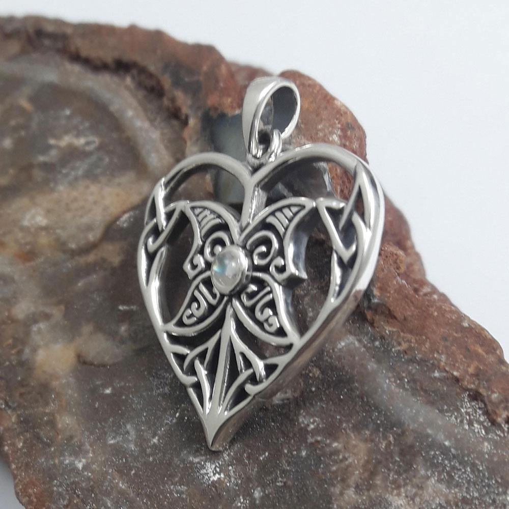 Celtic Triple Goddess Love Peace Sterling Silver Pendant with Gemstone TPD5105 - Jewelry