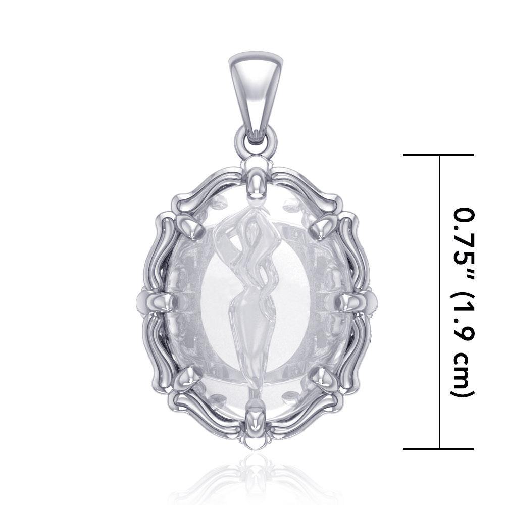 Goddess of Passion Sterling Silver Pendant with Natural Clear Quartz TPD5120 - Jewelry