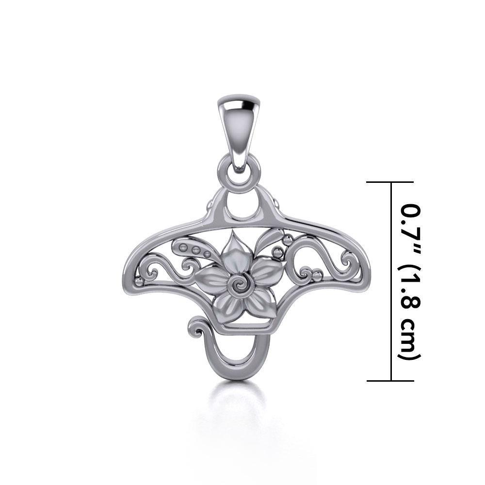 A worthwhile quest ~ Sterling Silver Manta Ray Filigree Pendant Jewelry TPD5137 - Jewelry