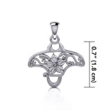 A worthwhile quest ~ Sterling Silver Manta Ray Filigree Pendant Jewelry TPD5137 - Jewelry