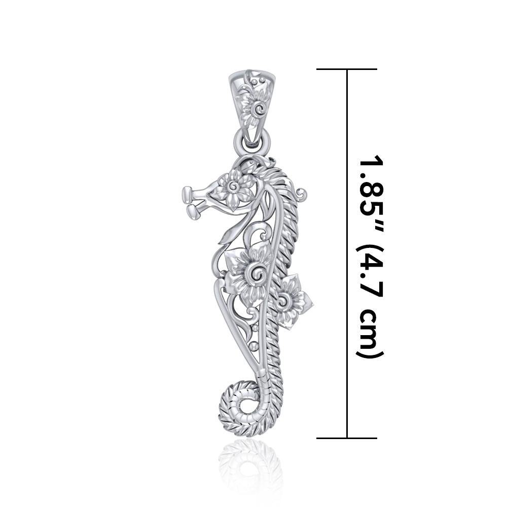 A touch of whimsical sea vibe ~ Sterling Silver Seahorse Filigree Pendant Jewelry TPD5147 - Jewelry