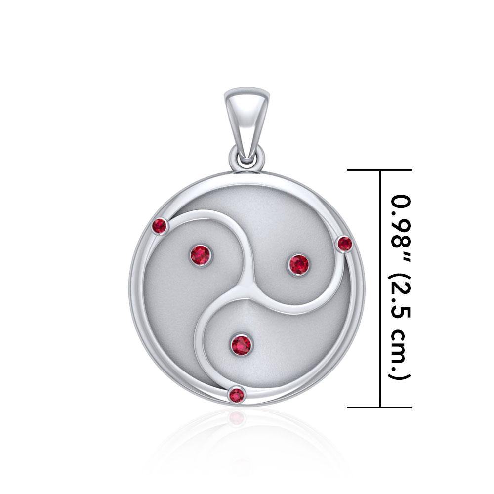 World Triad Silver Pendant with Gemstone TPD5156 - Jewelry