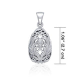 Teardrop Shape Scottish Thistle with Celtic knotwork Pendant TPD5164 - Jewelry