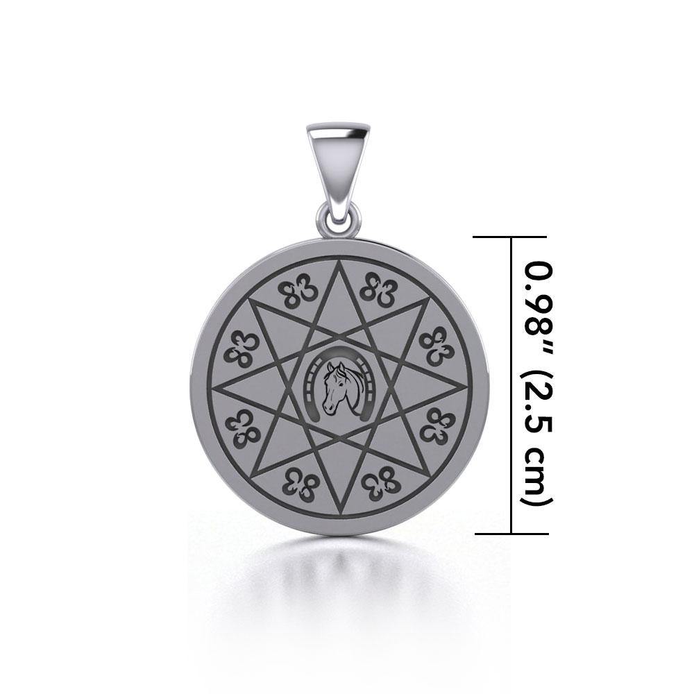 Horseshoe with Lucky Number Snake Pendant TPD5170 - Jewelry