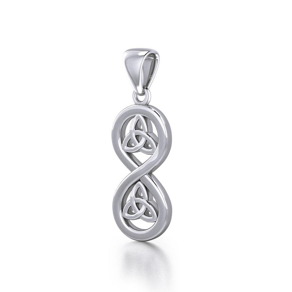 Infinity with Trinity Knot Silver Pendant TPD5210 - Jewelry