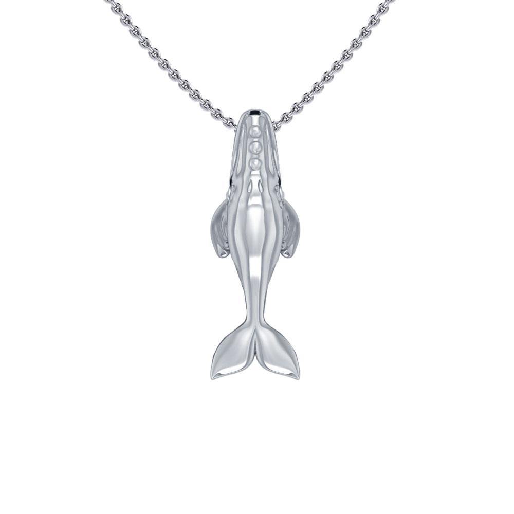 Sterling Silver Northern Right Whale Pendant TPD5215 - Jewelry