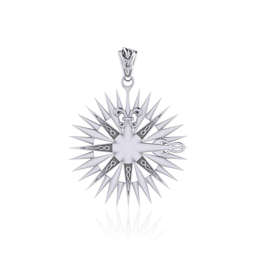Wonderful Celtic Compass Rose Silver Pendant TPD5236 - Jewelry