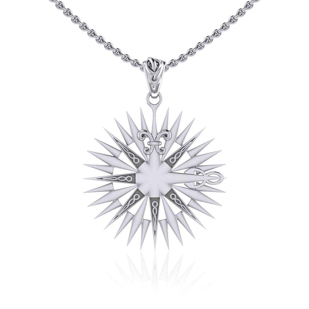 Wonderful Celtic Compass Rose Silver Pendant TPD5236 - Jewelry