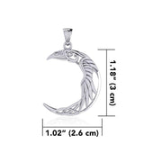 The Celtic Moon Raven Silver Pendant TPD5261 - Jewelry