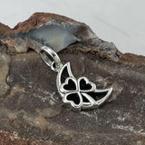 The Shamrock in Crescent Moon Silver Pendant TPD5268 - Jewelry