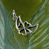 The Shamrock in Crescent Moon Silver Pendant TPD5268 - Jewelry